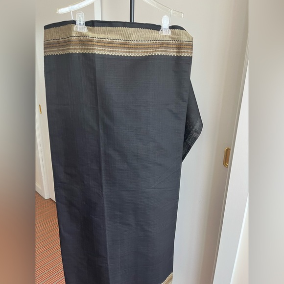 Fabindia handloom 100% cotton black & beige saree sari w stunning palloo - New - Picture 7 of 15